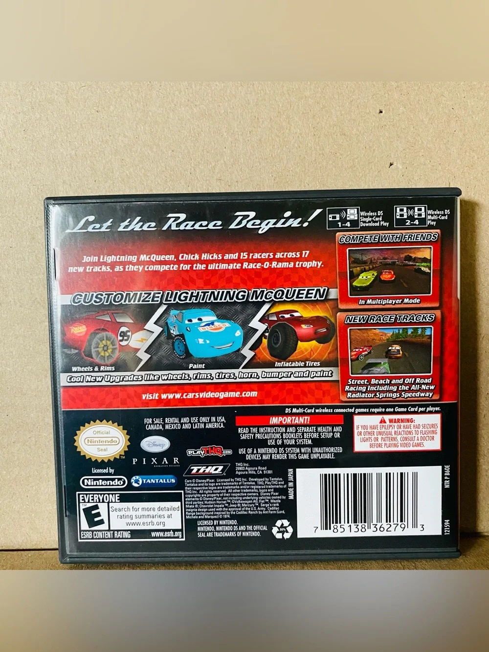 Nintendo DS Cars Race-O-Rama Video Game EUC includes box, game, pamphlet